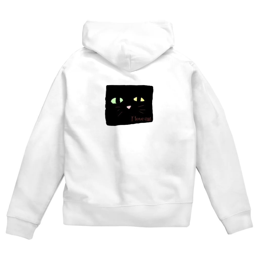 okappa_catの黒猫 Zip Hoodie