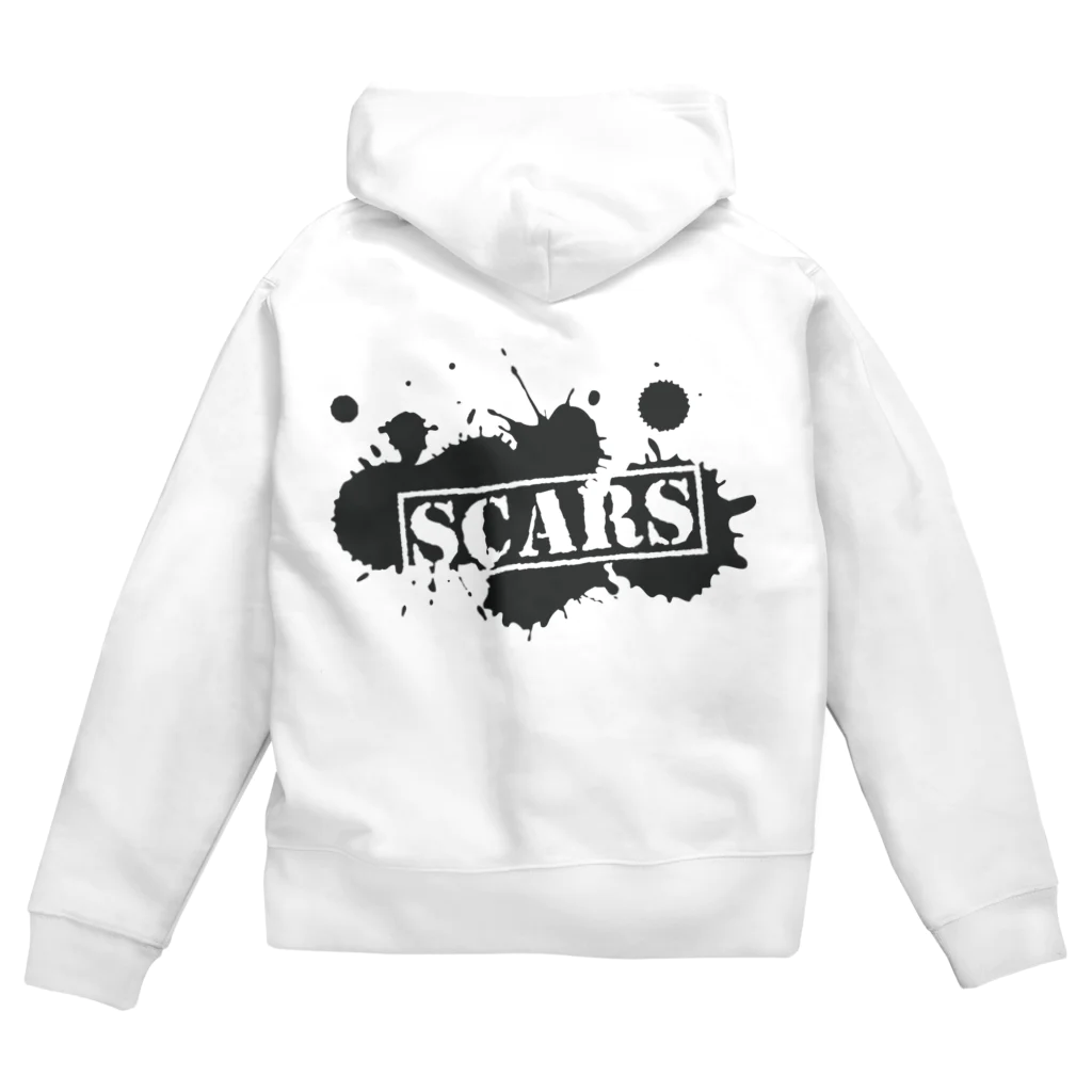 SCARSのペイントロゴ（グレー） Zip Hoodie