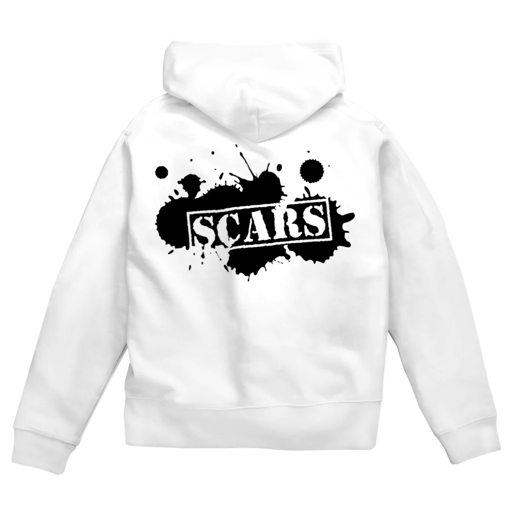 SCARSのペイントロゴ（ブラック） Zip Hoodie