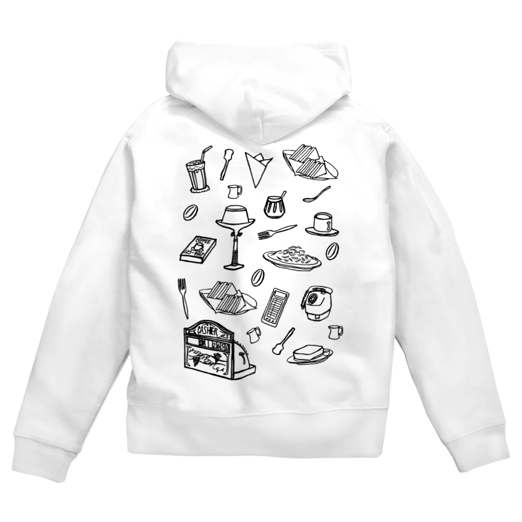 気ままに創作　よろず堂の純喫茶　モノクロ Zip Hoodie