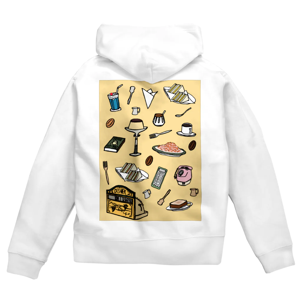 気ままに創作　よろず堂の純喫茶　いろどり　背景つき Zip Hoodie