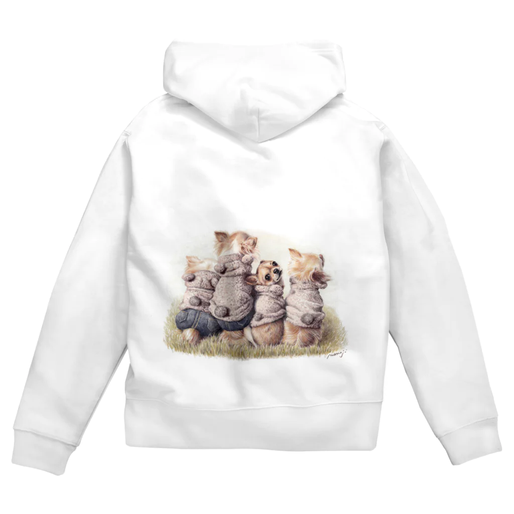 Momojiの犬画のチワワ8 Zip Hoodie