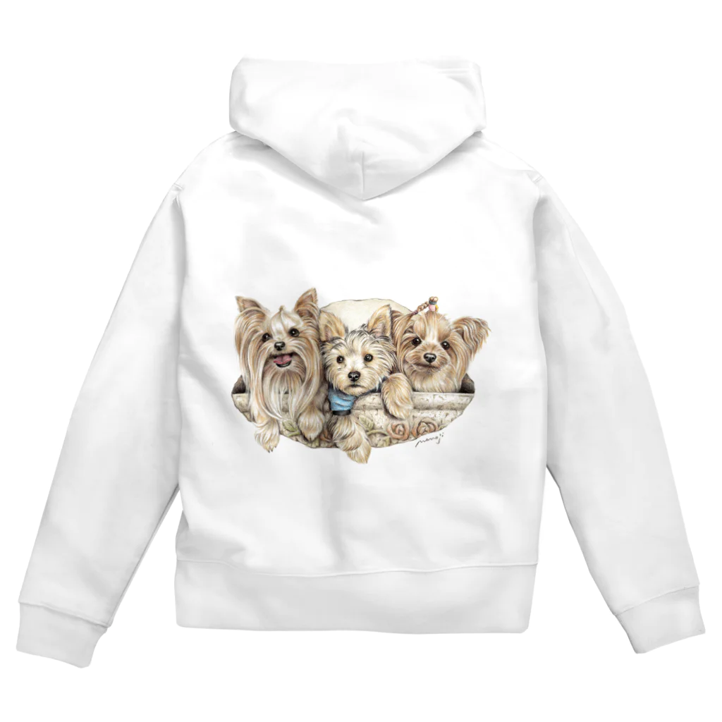 Momojiの犬画のヨーキー6 Zip Hoodie