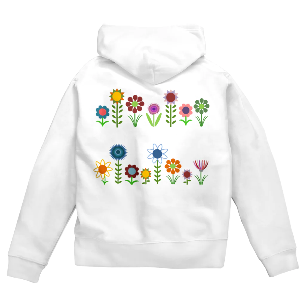 うさぎのきた道&のお花たちDとE Zip Hoodie