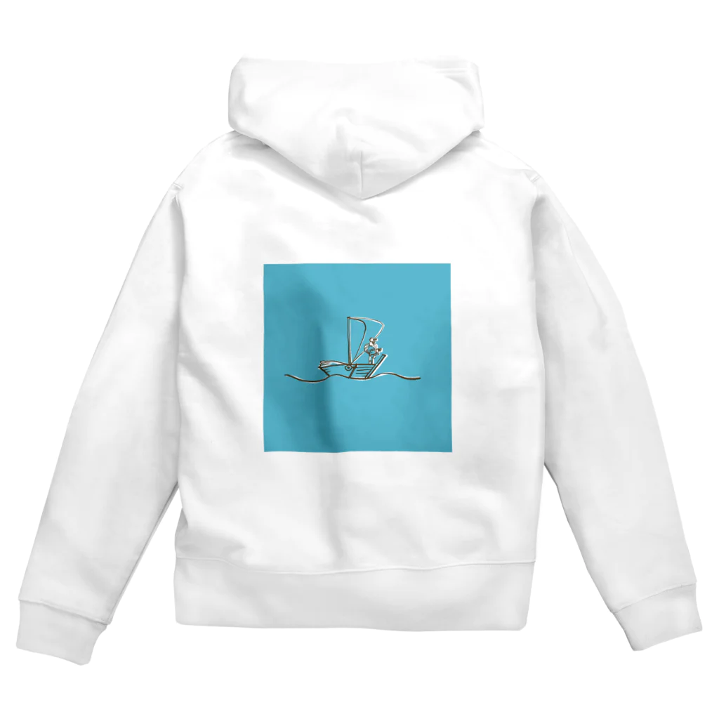 空とぶペンギン舎のケンとペンタ２　青 Zip Hoodie