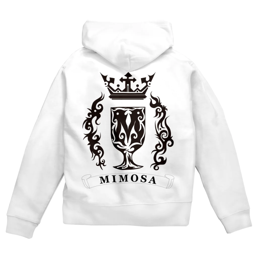 bar_mimosaのMIMOSA ロゴジップパーカー（黒） Zip Hoodie