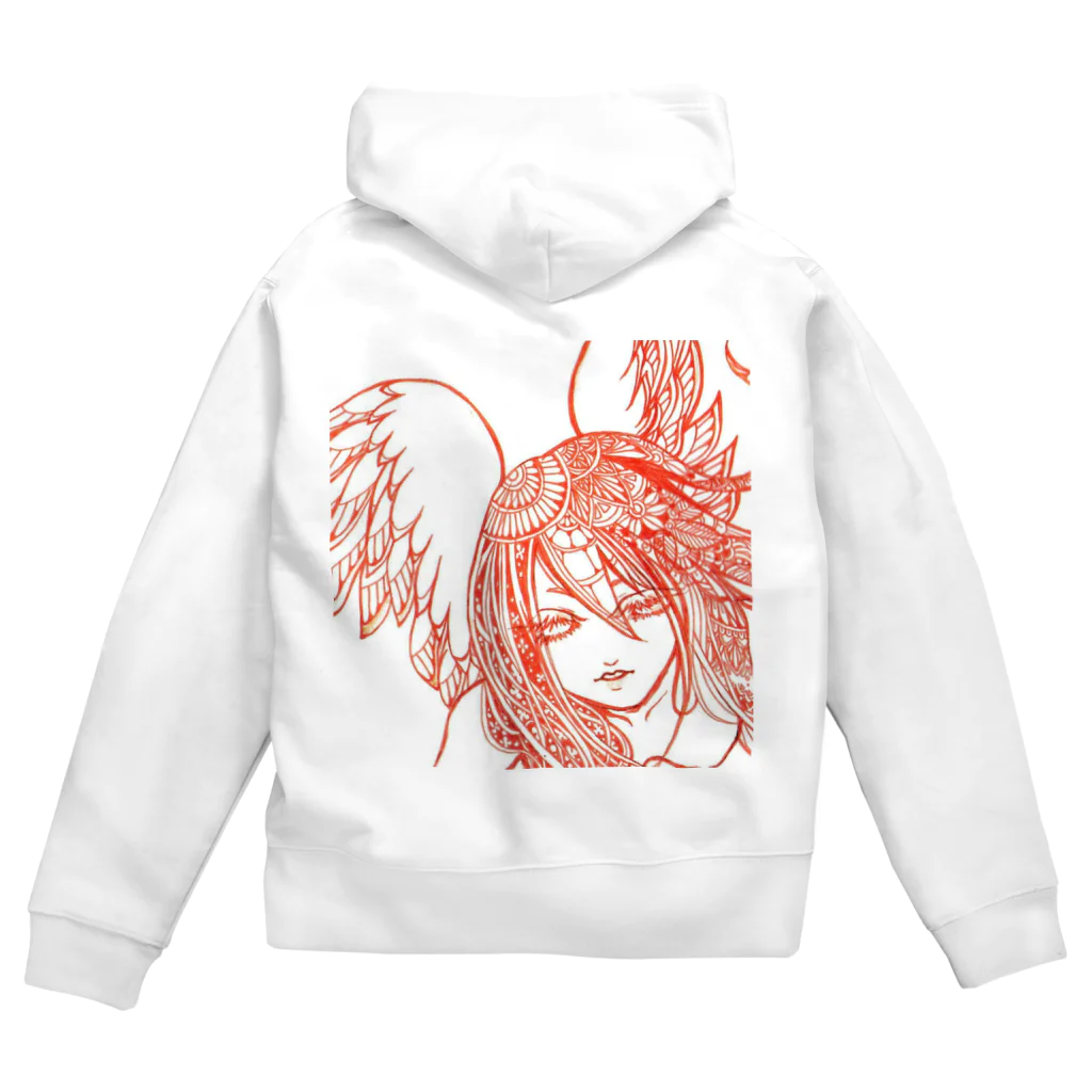 片翼の緋色の天使 Zip Hoodie