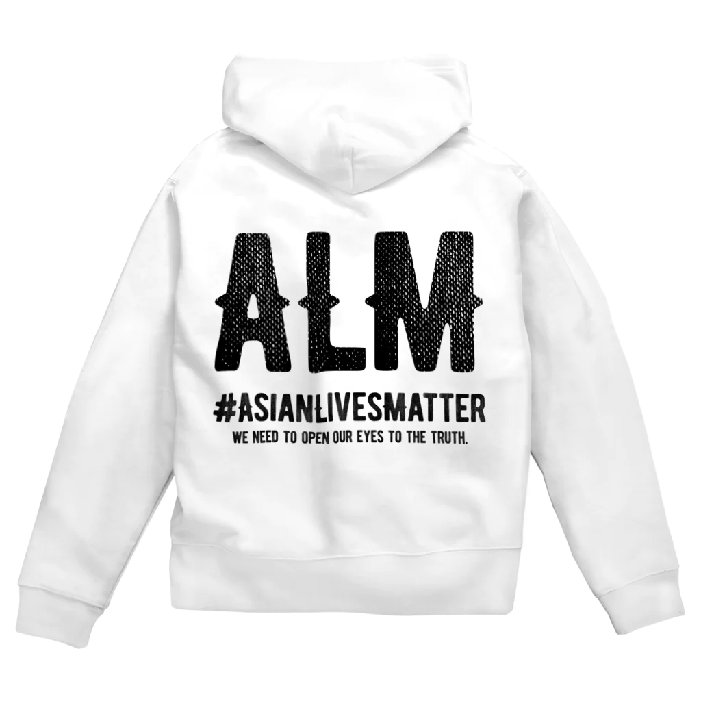 SANKAKU DESIGN STOREのAsian Lives Matter。 黒 ジップパーカー