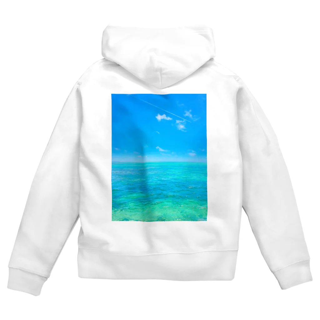 mizuphoto galleryの海と飛行機雲 Zip Hoodie