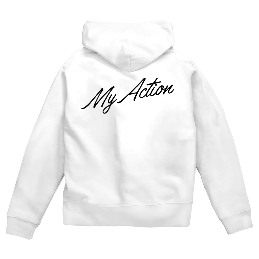 My ActionのMy Action Goods Black Zip Hoodie