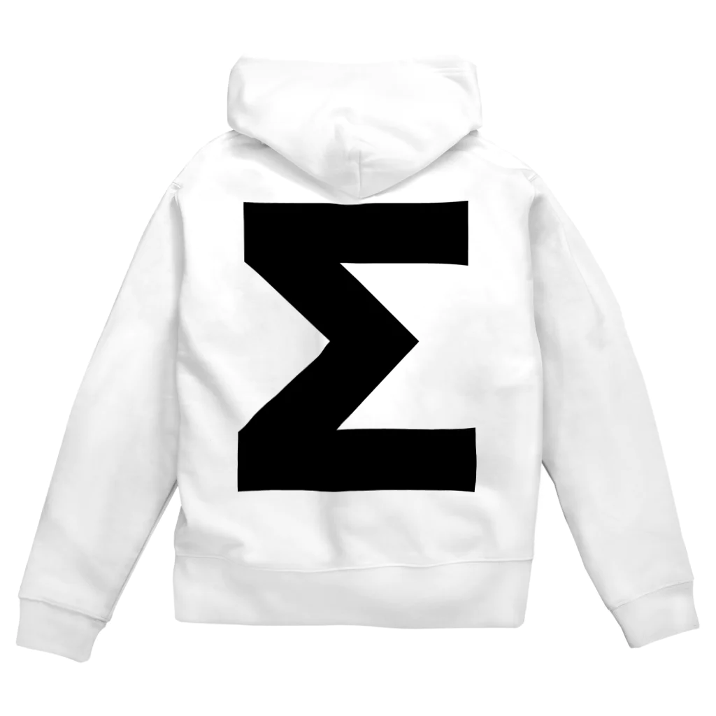 風天工房のΣシグマ・ギリシャ文字（黒） Zip Hoodie