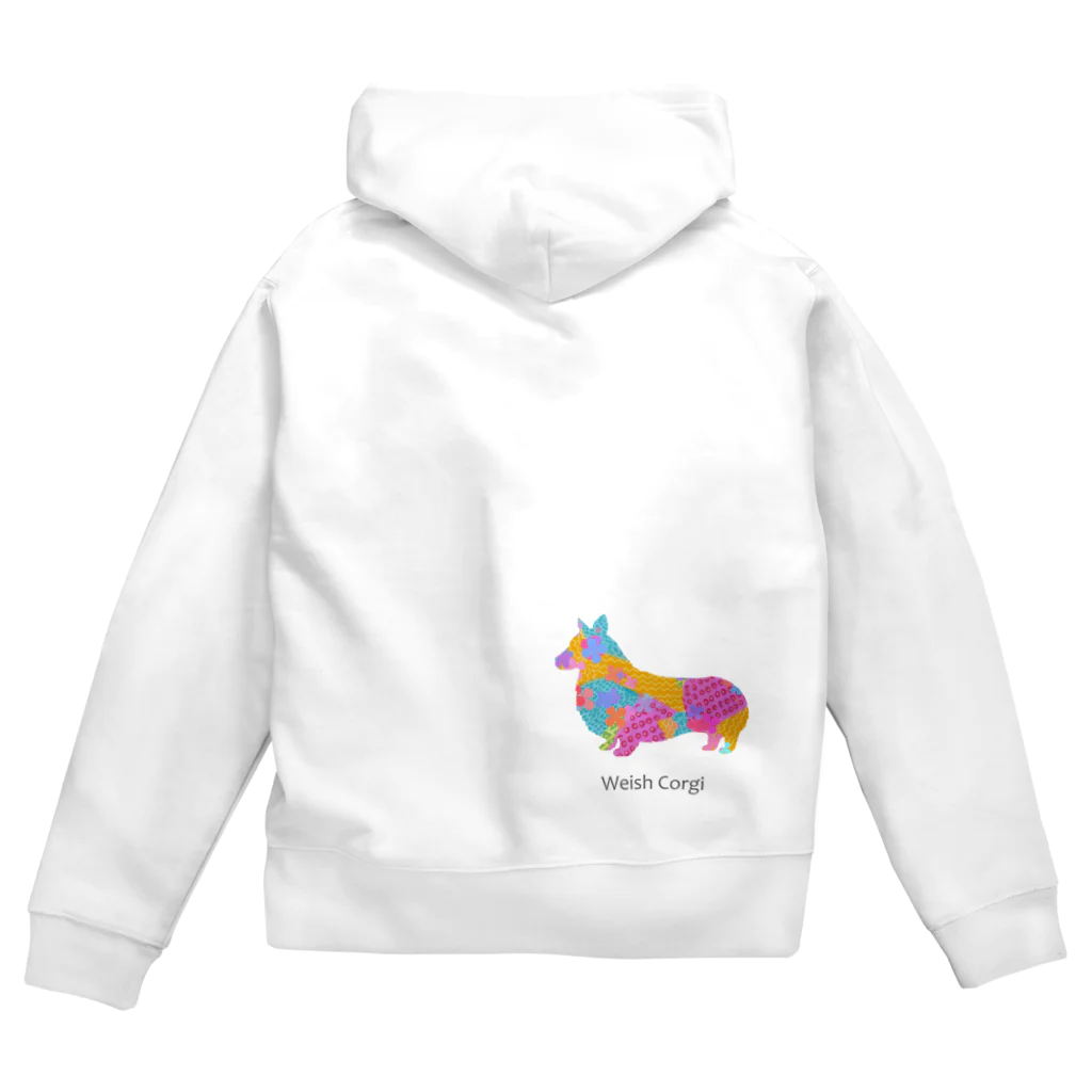 AtelierBoopのアレグリヘ　コーギー Zip Hoodie