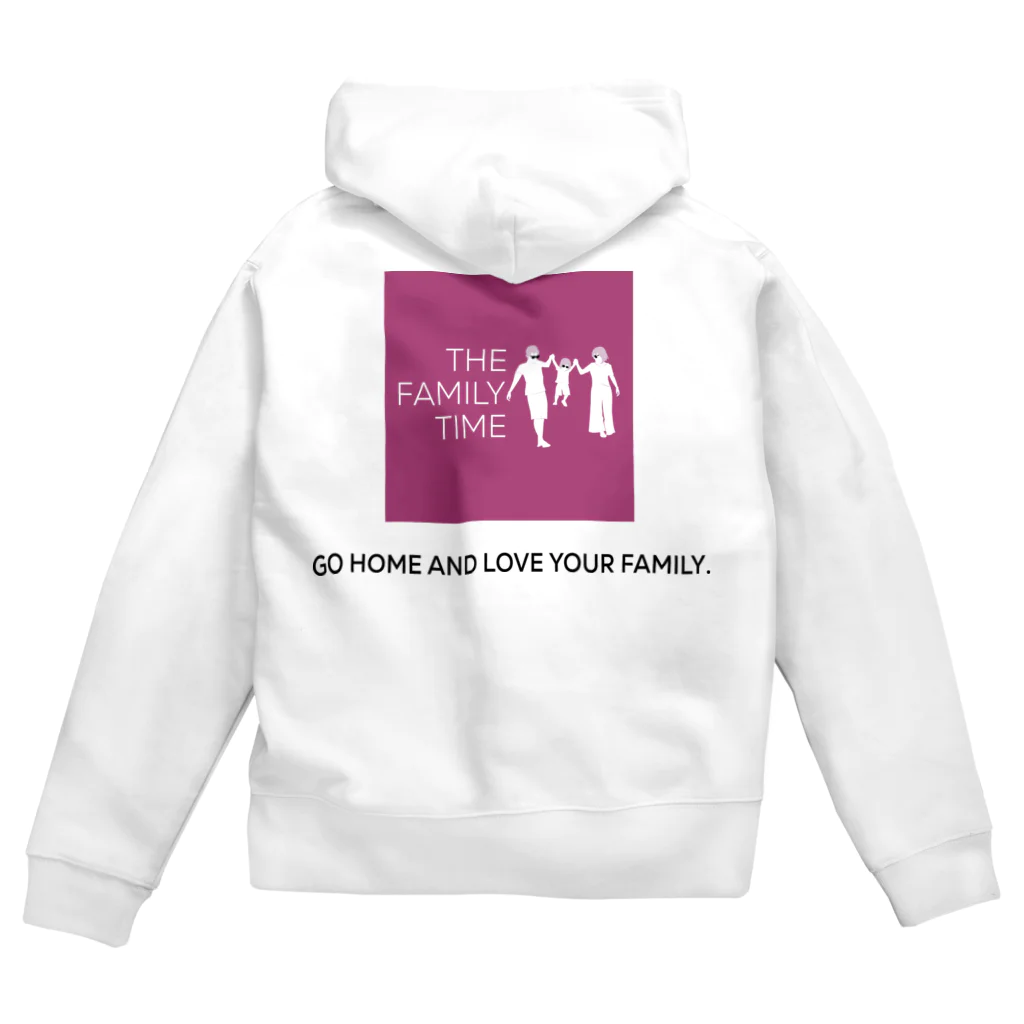 ペアTシャツ屋のシバヤさんの家族の時間(THE FAMILY TIME) ピンク Zip Hoodie