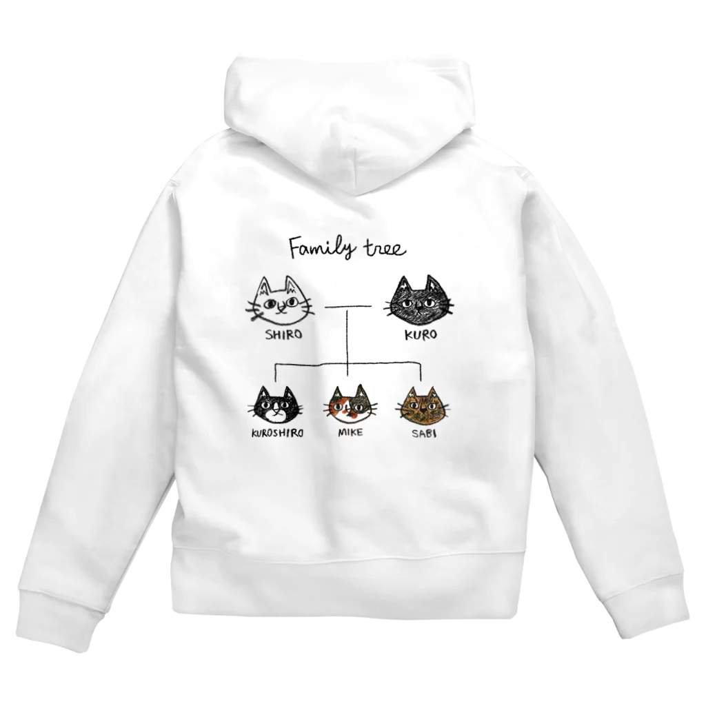 のぐちさきのfamily tree -にゃんこの家系図- Zip Hoodie