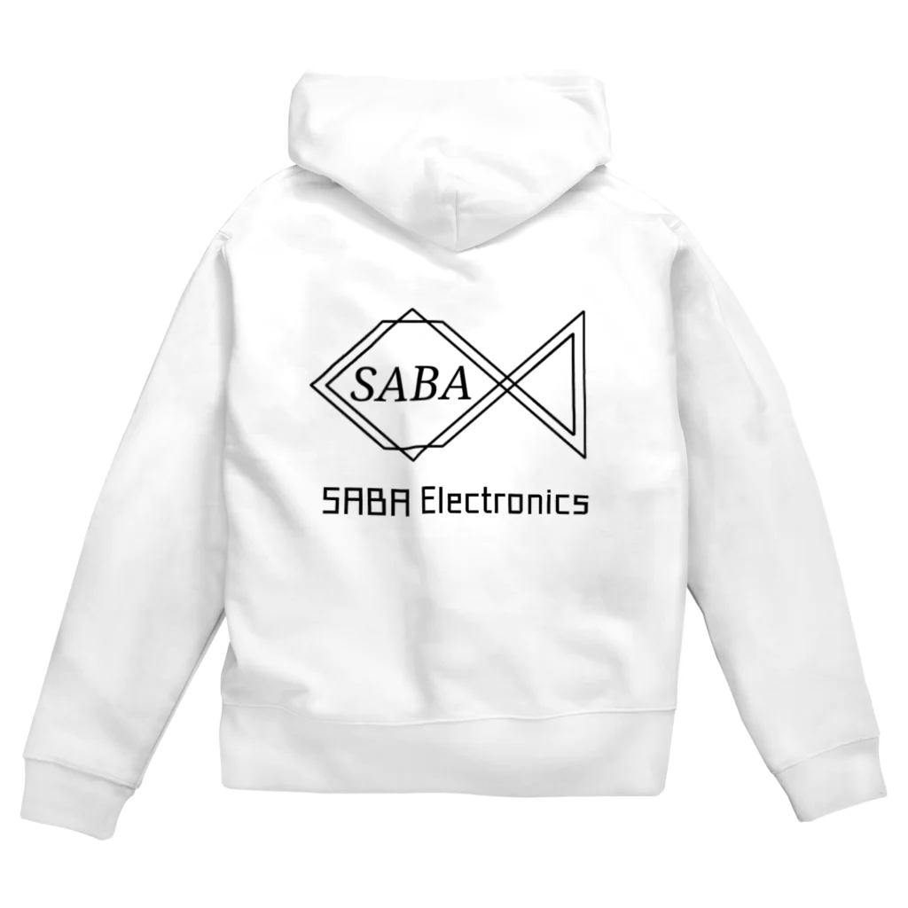 さば電子のSABAロゴ(白) Zip Hoodie