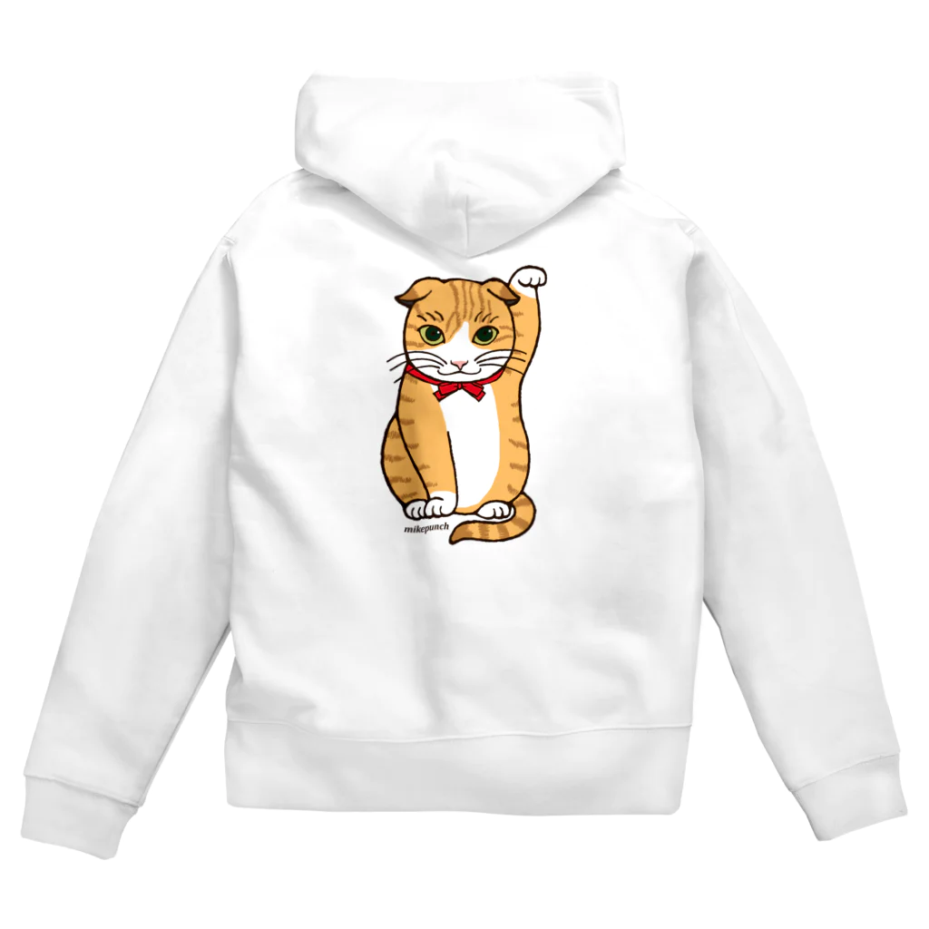 mikepunchのまねき猫ドットちゃん Zip Hoodie