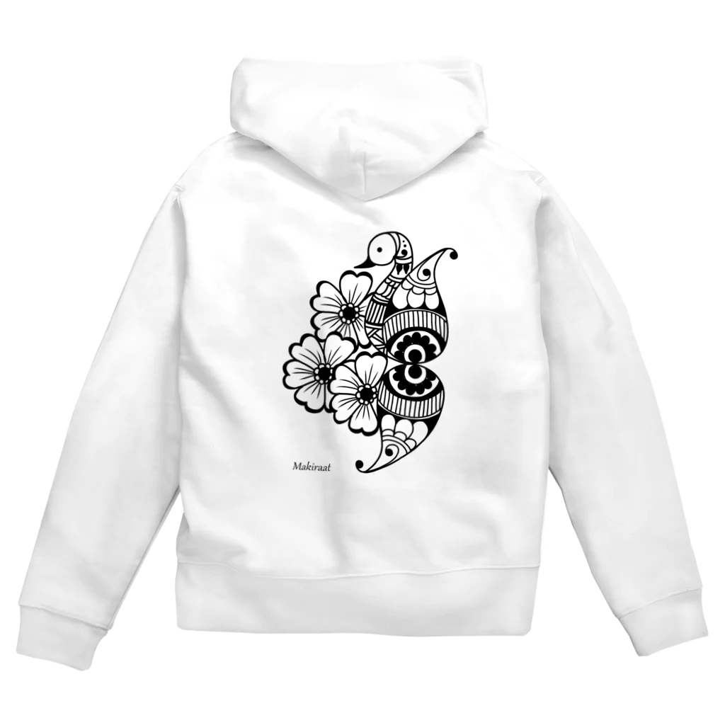 makiraatのメヘンディ ピーコック Zip Hoodie