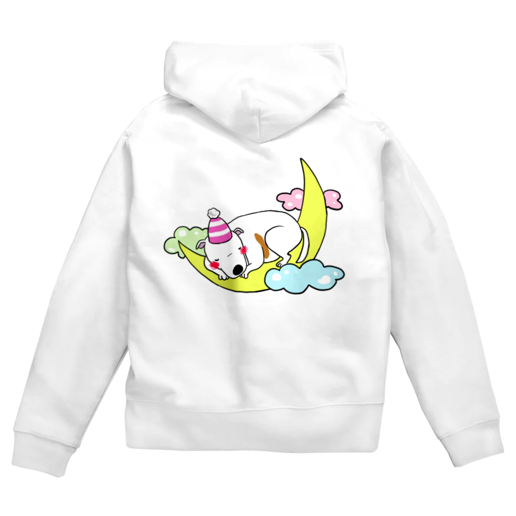 保護犬達の楽園オリジナルグッズのおやすみポチ Zip Hoodie