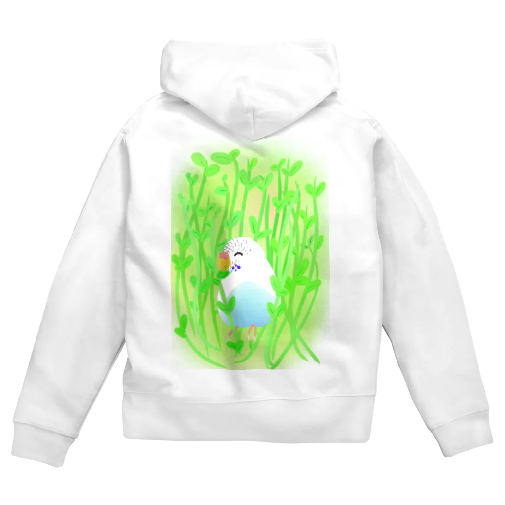 Lily bird（リリーバード）の豆苗まみれのセキセイちゃん Zip Hoodie