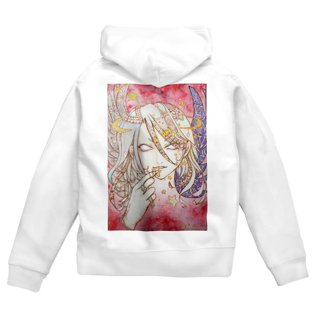 片翼の紅い宙の天使 Zip Hoodie