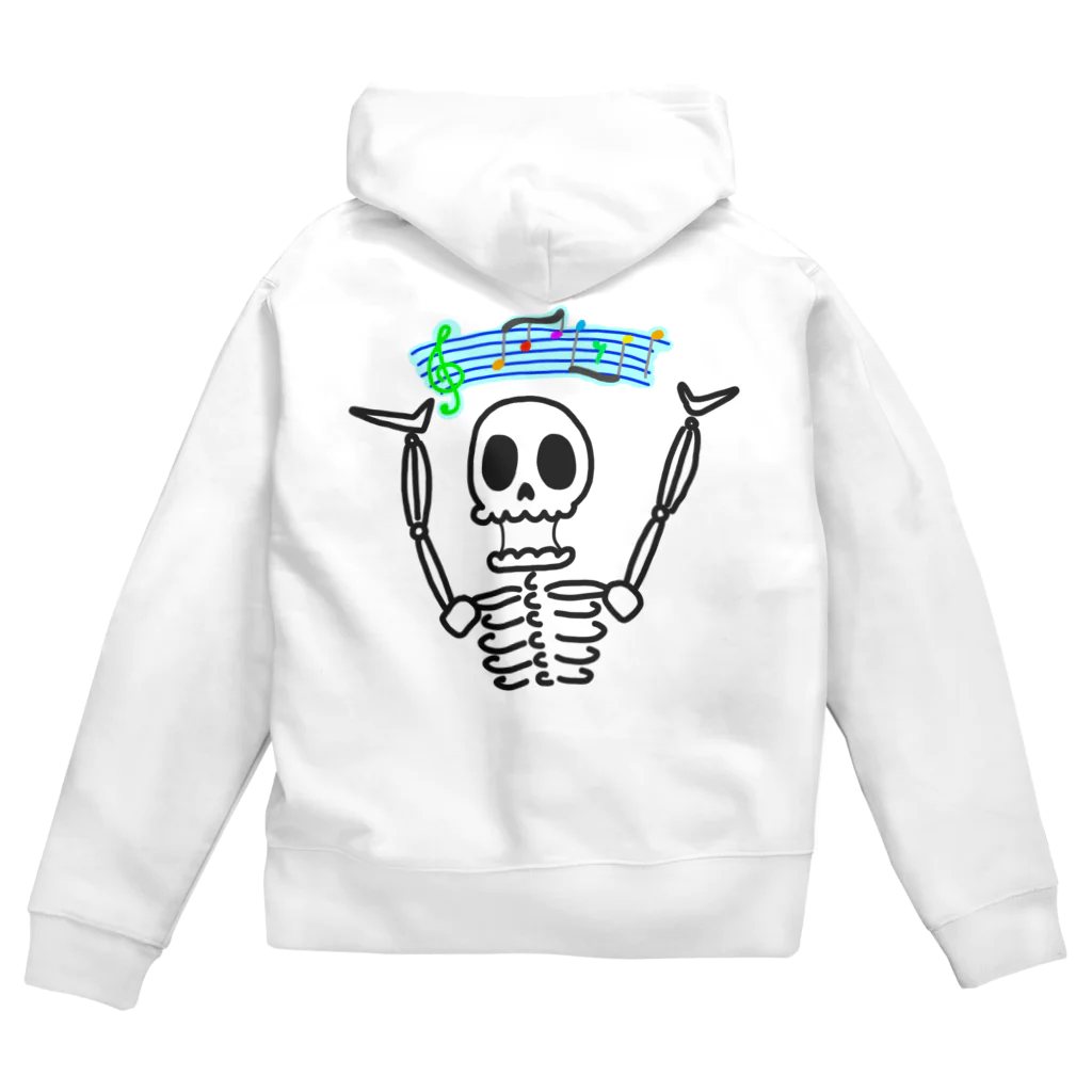 Skeleton_Music_Factoryのスカルのひらめき！ ジップパーカー