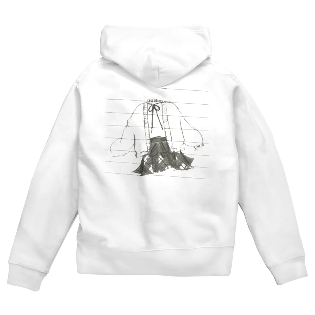 田んぼ前のあのお店の女の子コーデ Zip Hoodie