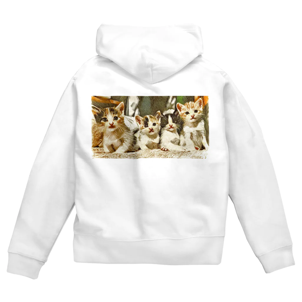 ねこまみれの4bro Zip Hoodie