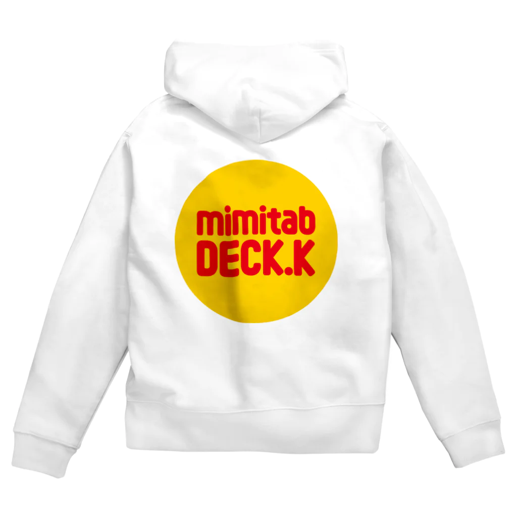 mimitabDECK.Kの耳たぶでっけー（黄丸ロゴ） ジップパーカー