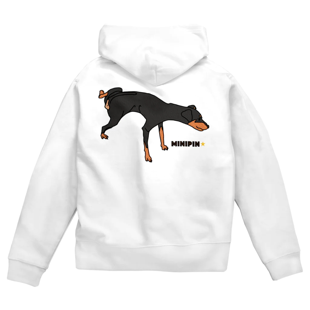 ミニピン クラブ minipin clubのミニチュアピンシャー ミニピン Miniature Pinscher minipin マーキング Zip Hoodie