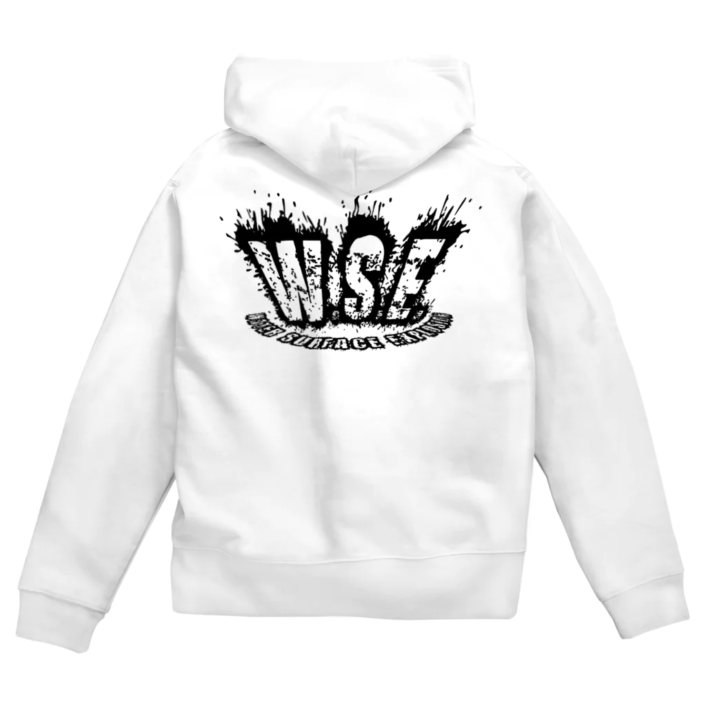 W.S.E.のWSEオリジナルロゴ　黒プリント Zip Hoodie