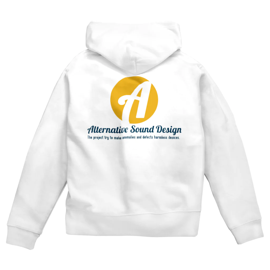 Alternative Sound DesignのA.S.D logo vertical ジップパーカー