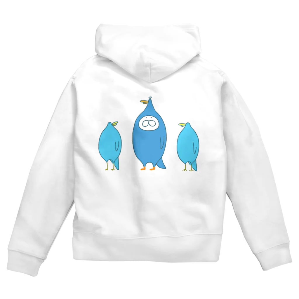 くらきち ONLINE SHOPのねこタイツと青い鳥 Zip Hoodie