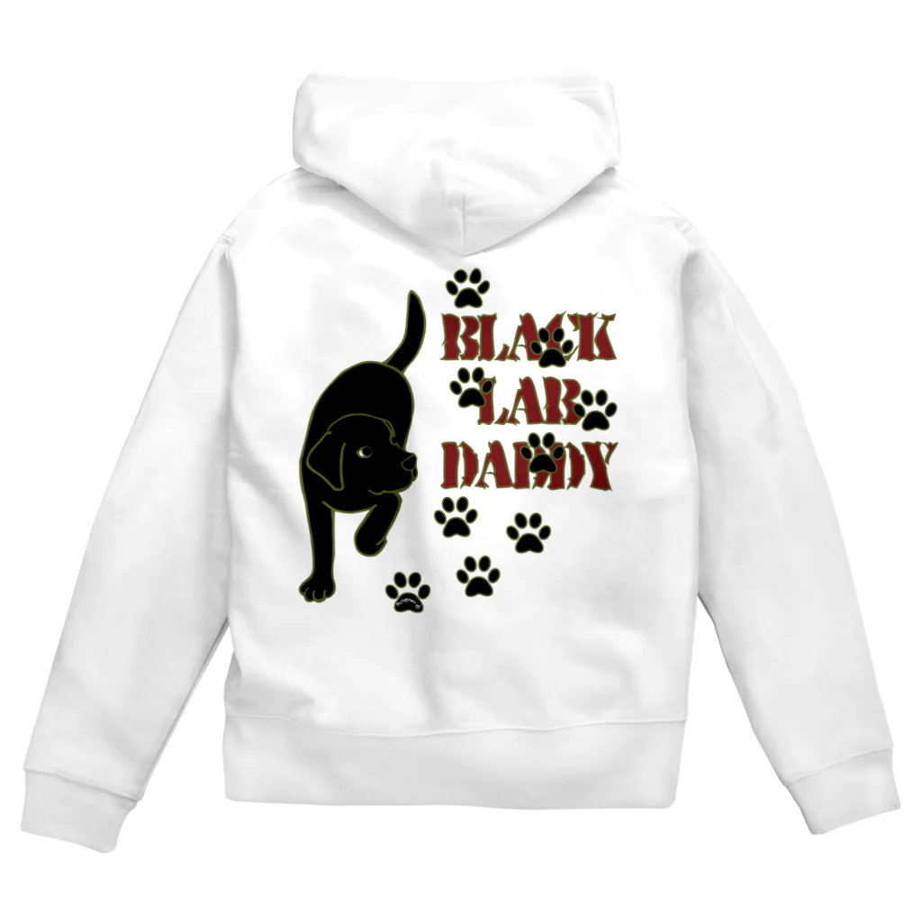 ハッピー・ラブラドールズのBlack Lab Daddy　ブラックラブラドール Zip Hoodie