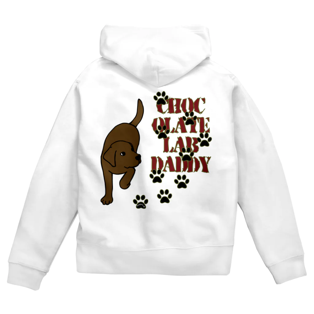 ハッピー・ラブラドールズのChocolate Lab Daddy　チョコレートラブラドール Zip Hoodie