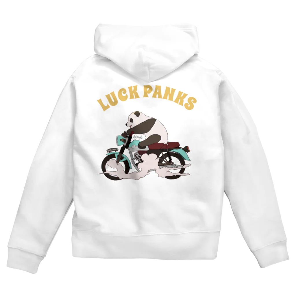 ラックパンクスのバイク乗りのパンダ Zip Hoodie