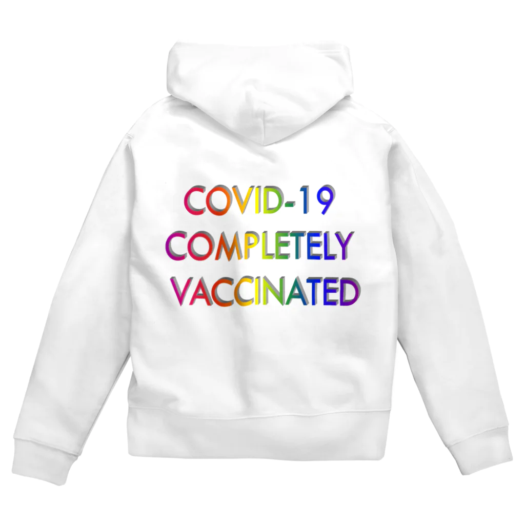 でおきしりぼ子の実験室のCOVID-19_ワクチン完全接種済み ジップパーカー