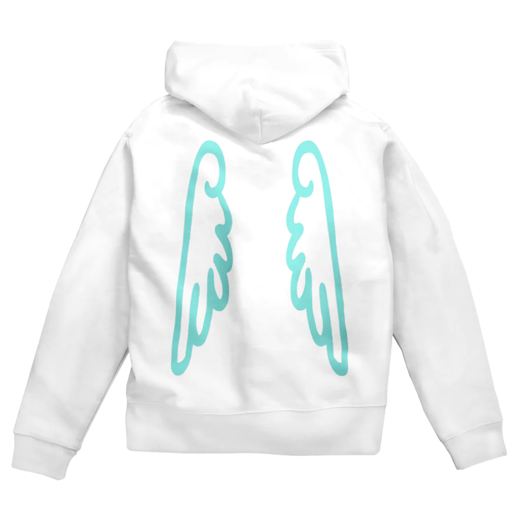 hanne*@新人Vtuberのhanners*(ﾊﾈｰｽﾞ)パーカー 水色(hanne*カラー) ウイング Zip Hoodie