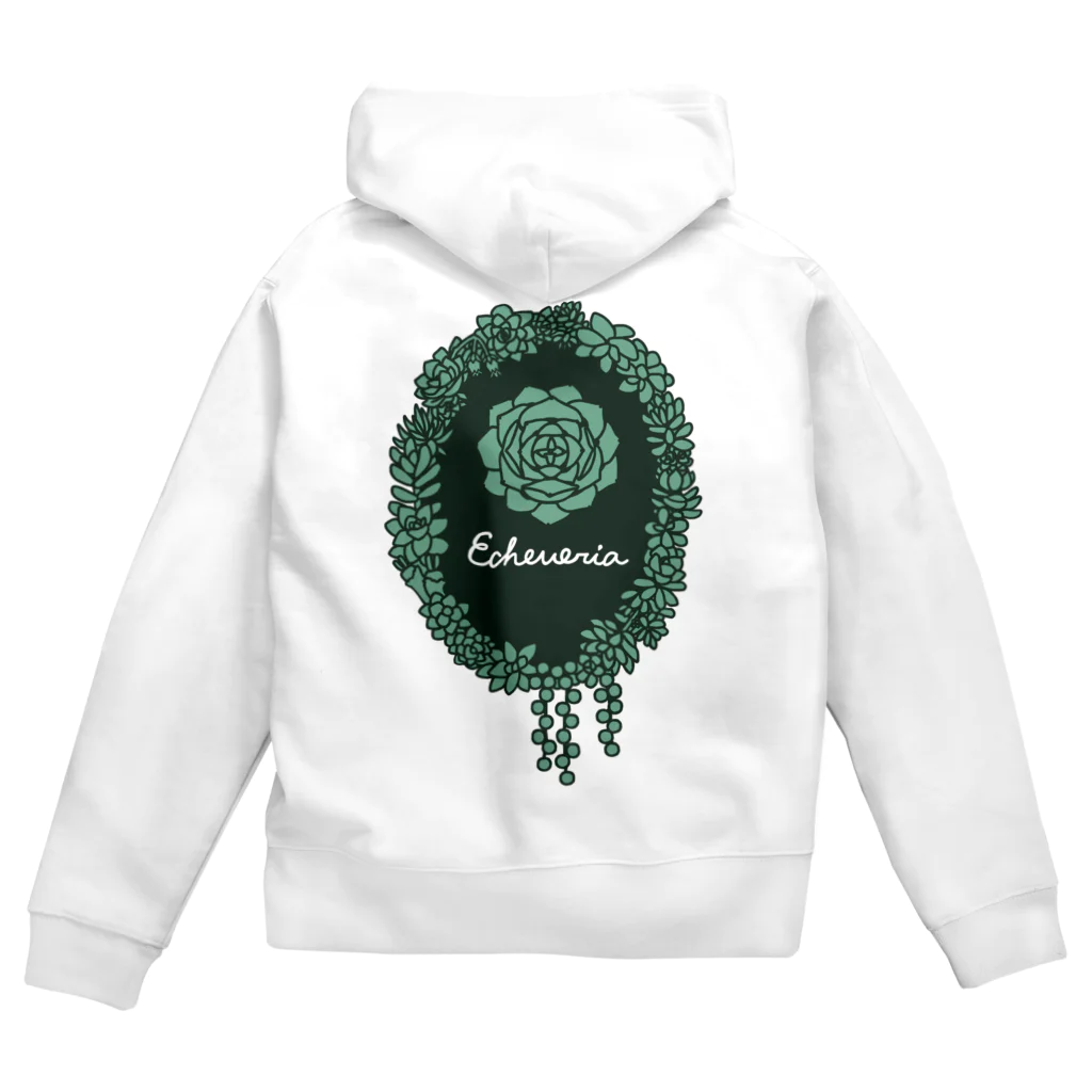 Alba spinaのエケベリア グリーン Zip Hoodie