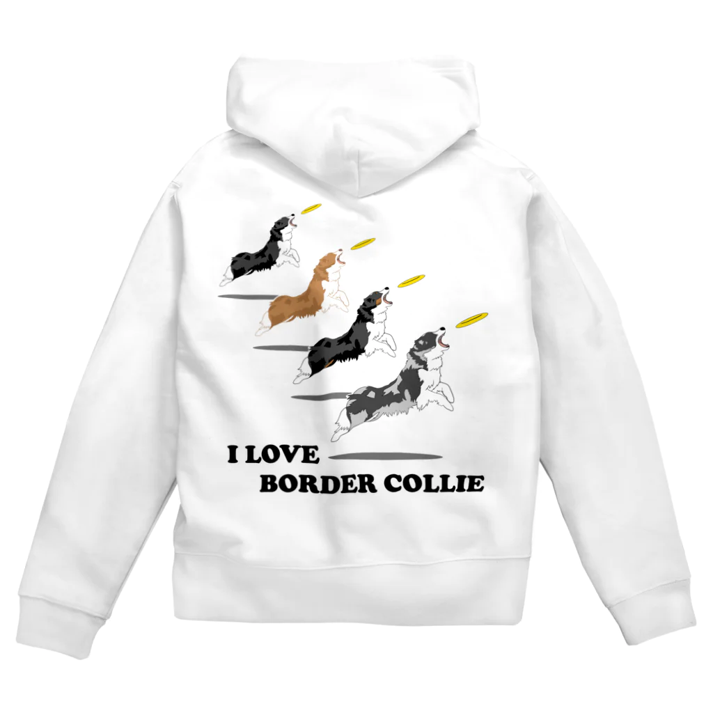 Kazunari0420のI LOVE BORDER COLLIE （バックプリントが大きい） ジップパーカー