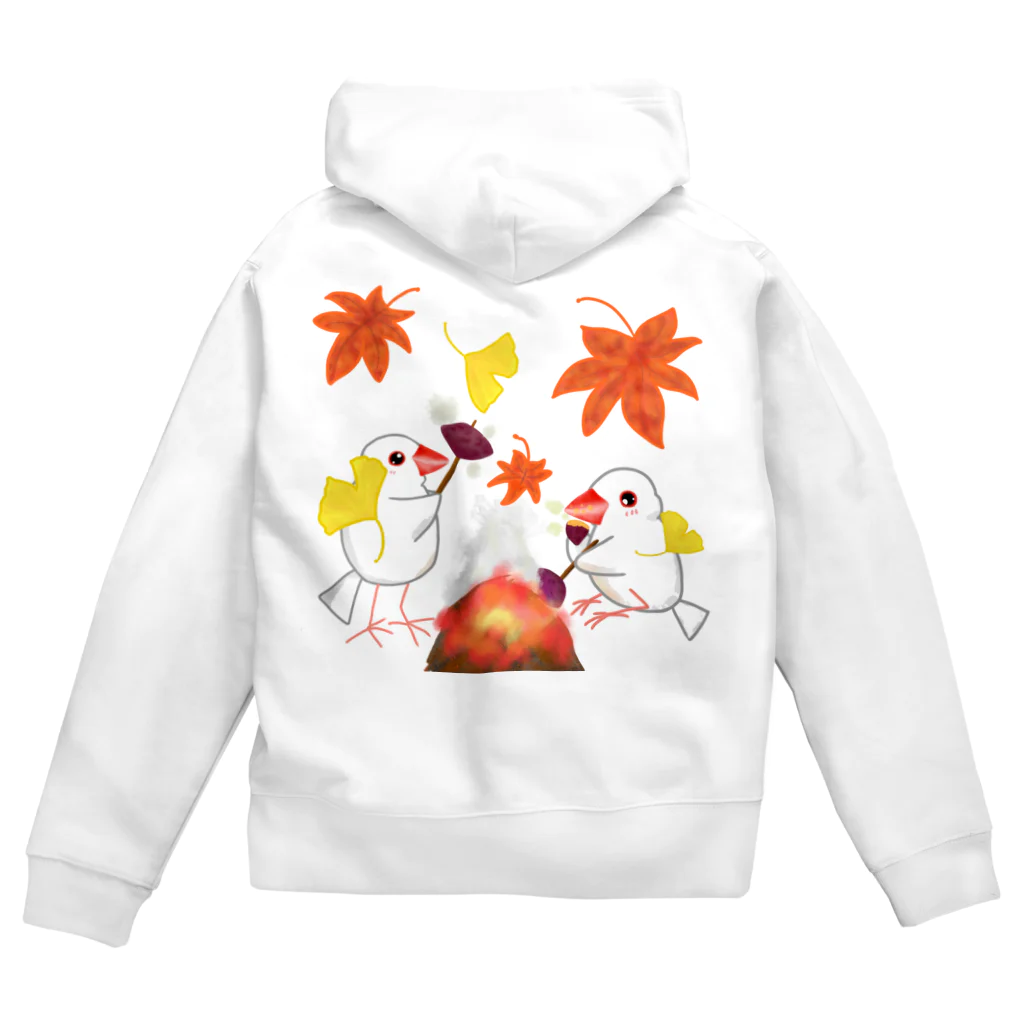 Lily bird（リリーバード）の落ち葉と焼き芋と文鳥ず Zip Hoodie