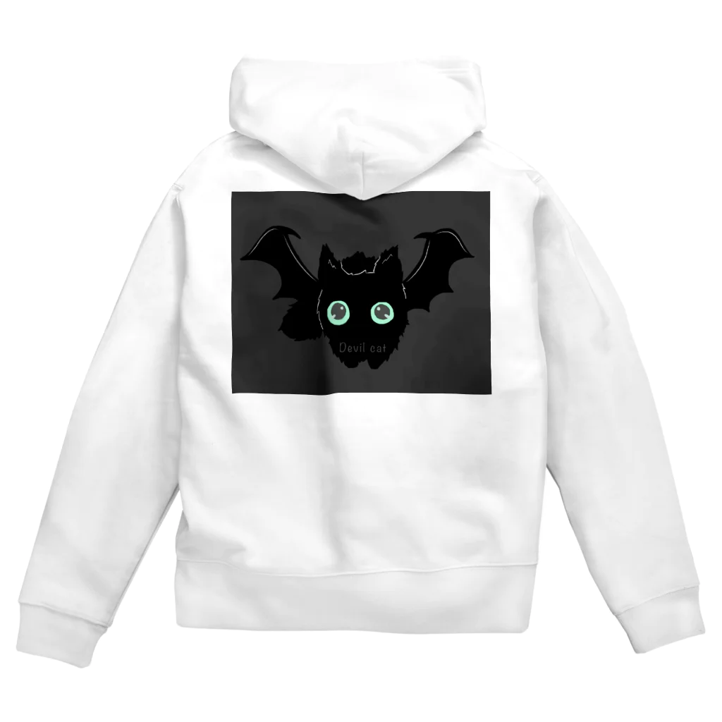 amemugi（あめむぎ）の（背面ver.）悪魔みたいな猫 Zip Hoodie