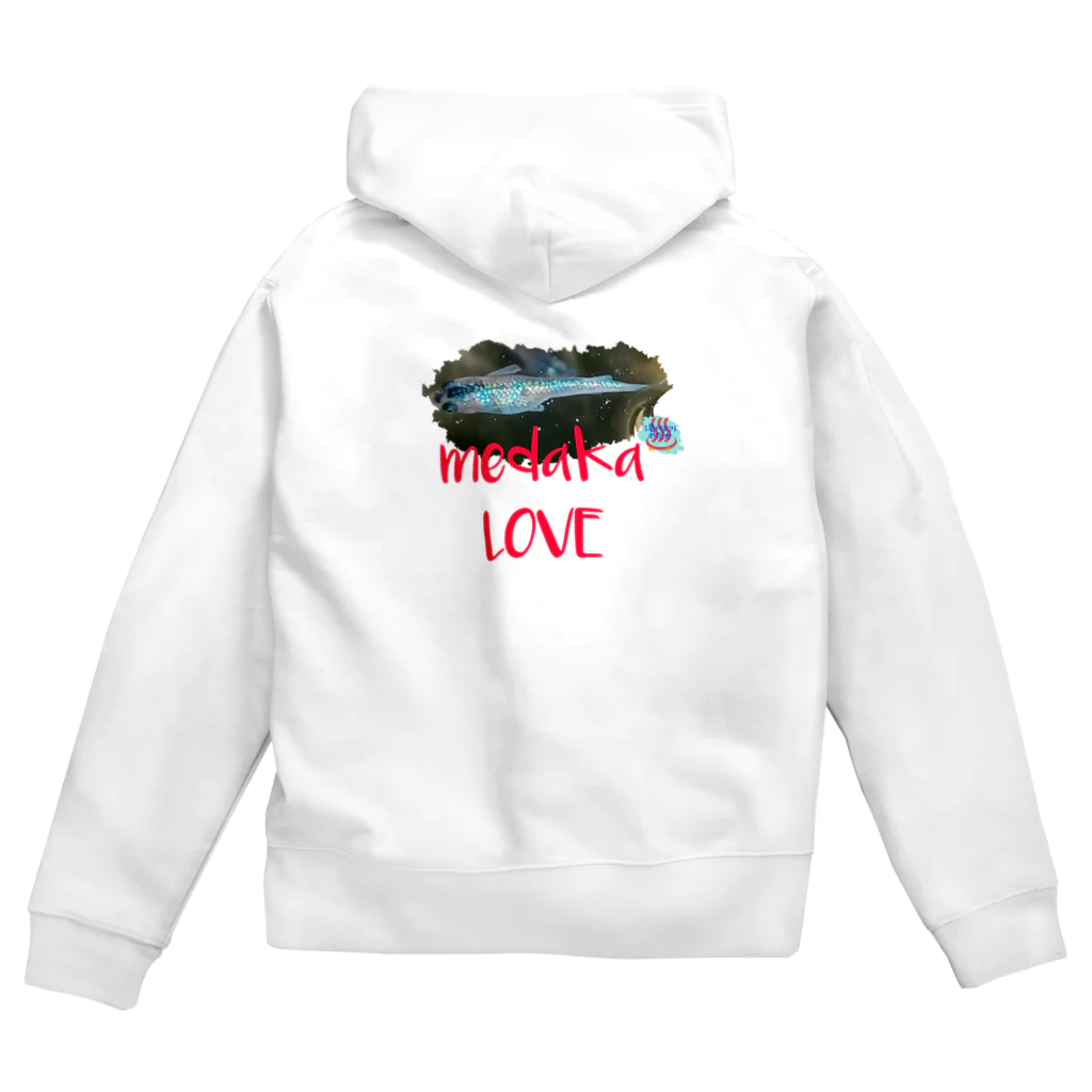 湯けむりshopのメダカ LOVE(文字入り) ジップパーカー