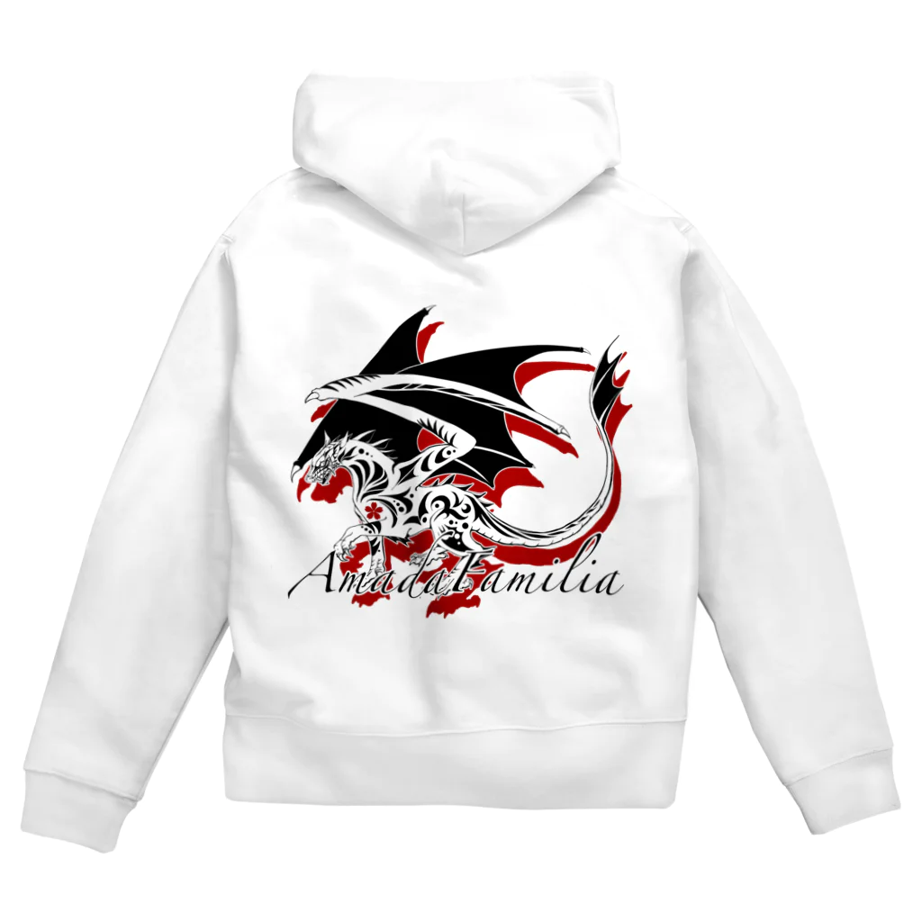 箱庭金魚❀暁姫のAmadaFamiliaトライバルドラゴンver1 Zip Hoodie