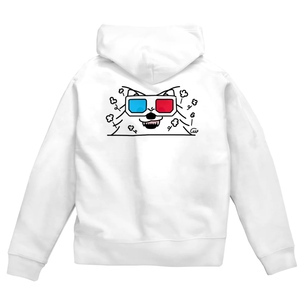 イラスト MONYAAT の3Ｄメガネのポメラニアンっ！しかも怒っ！ Zip Hoodie