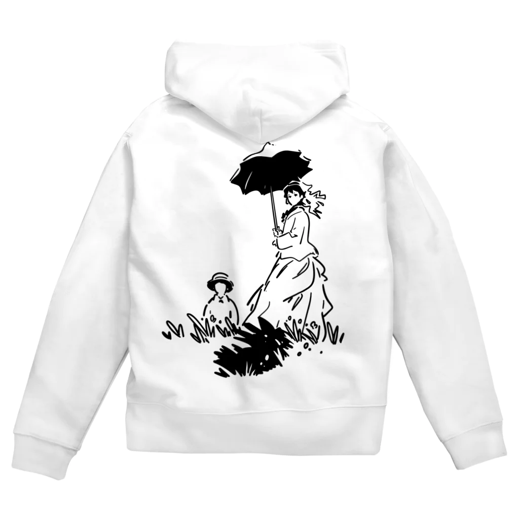 山形屋米店のクロード・モネ「日傘をさす女」 Zip Hoodie