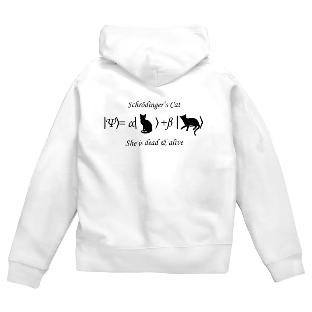 Silvervine Psychedeliqueのシュレーディンガーの猫（黒字） Zip Hoodie