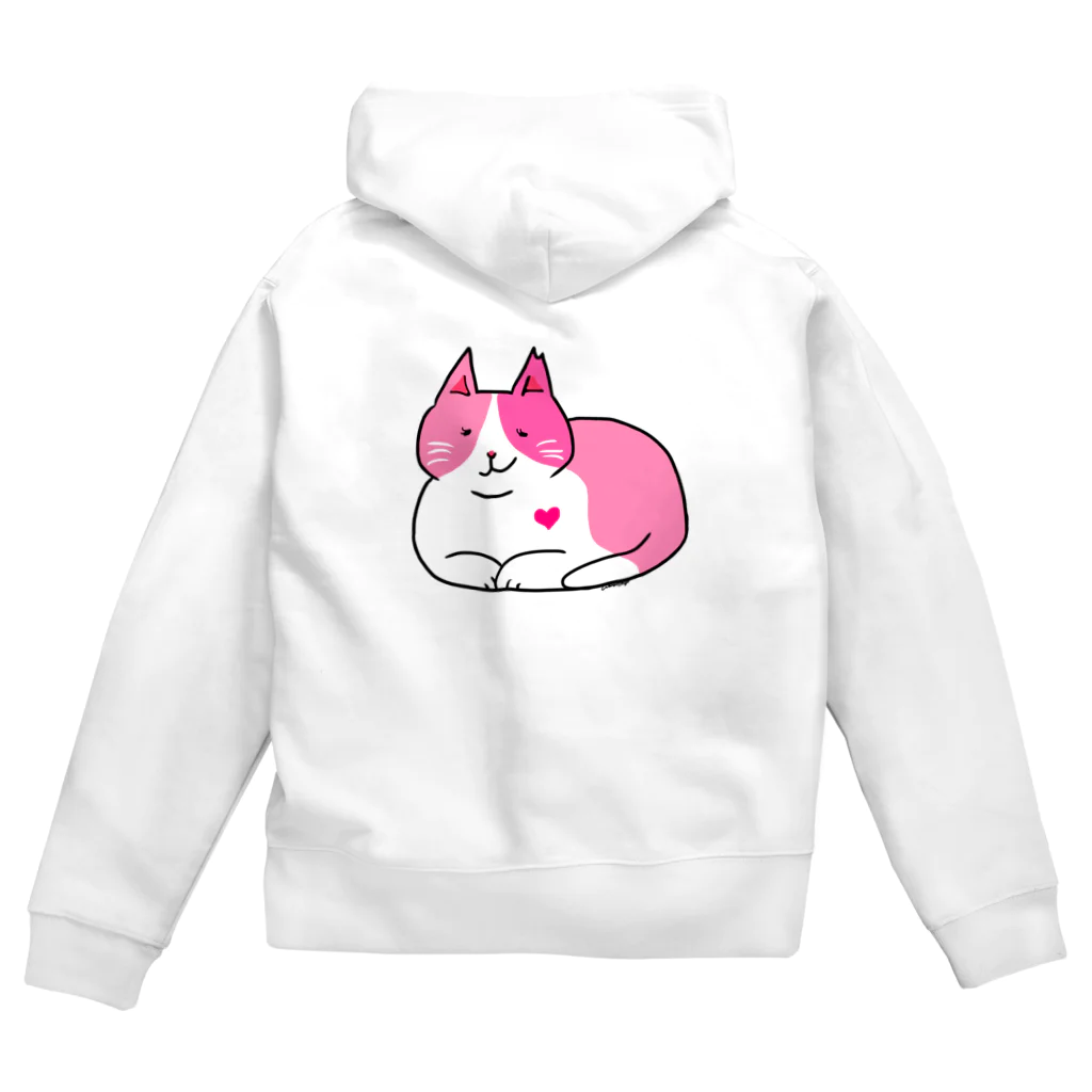 WataMayuroom☆のピンク猫 ジップパーカー