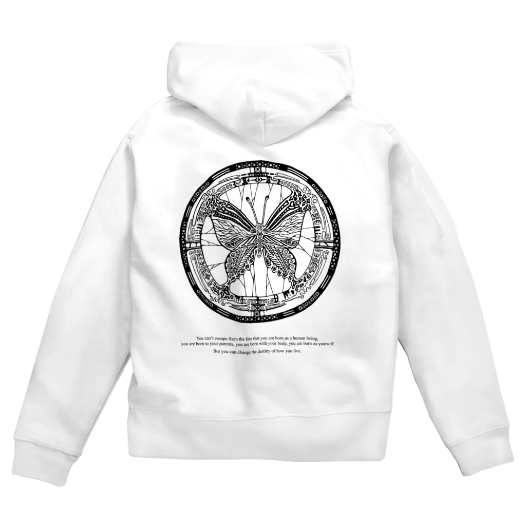 ༒ Aya Earthling ༒の宿命の蝶　Butterfly of Fate Zip Hoodie