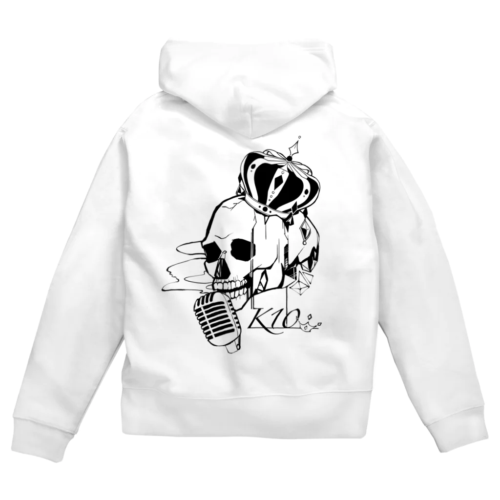 けいと様のK10スカルロゴ 背面プリントパーカー Zip Hoodie