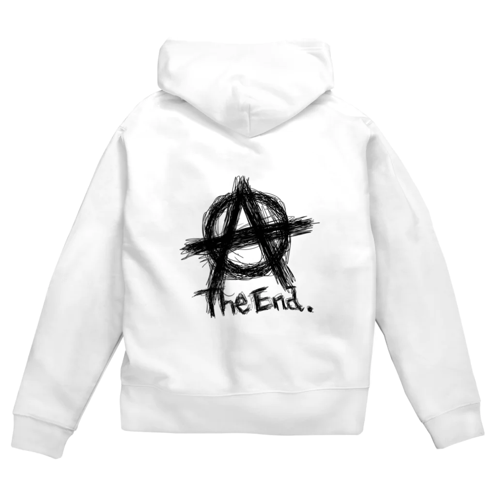 ZEN369のサークルA-THEEND(黒文字) Zip Hoodie